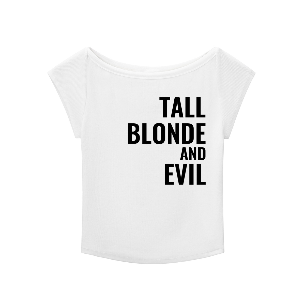 Tall Blonde and Evil Wide Neck Baby T-shirt