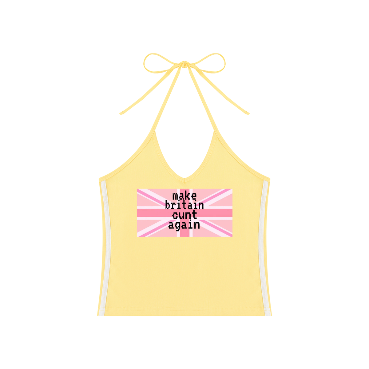 Women's Color Block Halter Crop Tank Top