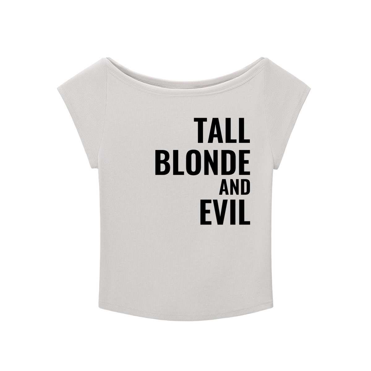 Tall Blonde and Evil Wide Neck Baby T-shirt